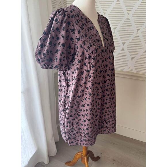 Madewell Women’s Medium Tillie Puff-Sleeve Mini Dress in Shadow Blooms - Picture 9 of 9